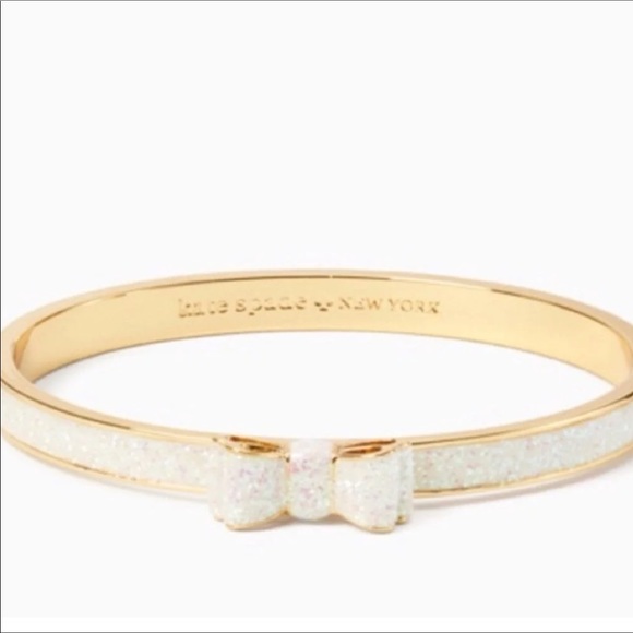 $68 Kate Spade take a bow opal glitter bow bangle bracelet - Picture 4 of 5